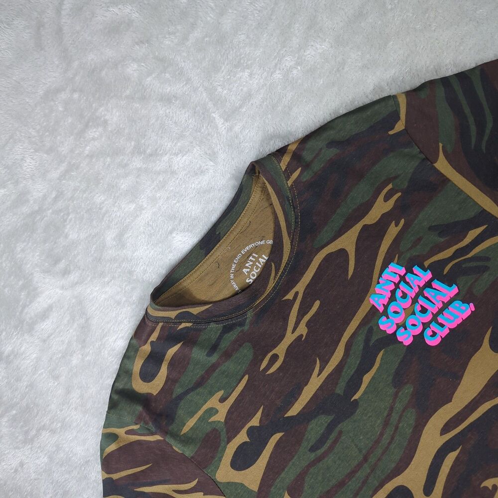 Anti Social Social Club Camo Logo T-Shirt Men's Size Small ASSC USA Made